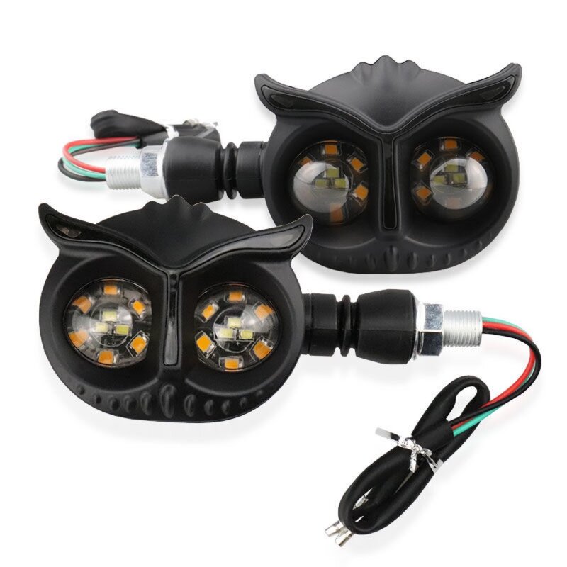 Indicator Light Manufacturer - Dynamic Sequential Flicker Mini Motorbike LED Owl Design Headlight Amber Blinker