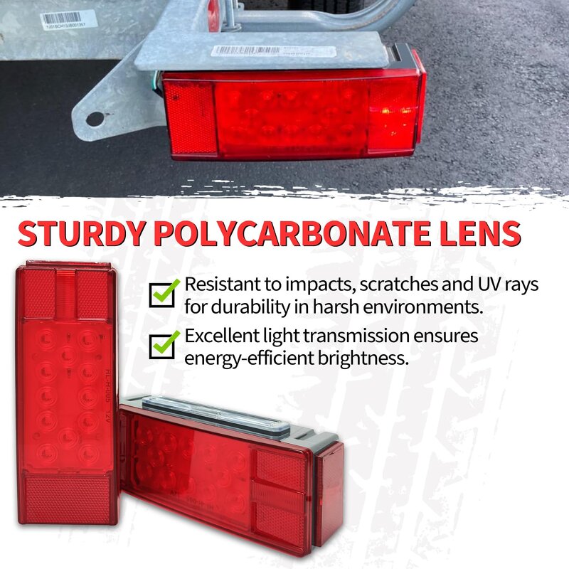 Trailer Light Kit Manufacturer - 12V Submersible Rectangular LED Low Profile Brake Stop Turn Tail for Truck Marine