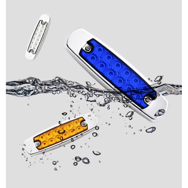 Tail Brake Light Manufacturer - New 12V 24V 12 LED Auto Truck Lorry Trailer Side Marker Indicators Electroplating