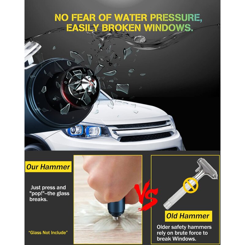 Escape Tool Manufacturer - 2-in-1 Vehicle Emergency Seatbelt Cutter Portable Window Breaker Keychain Safety Hammer