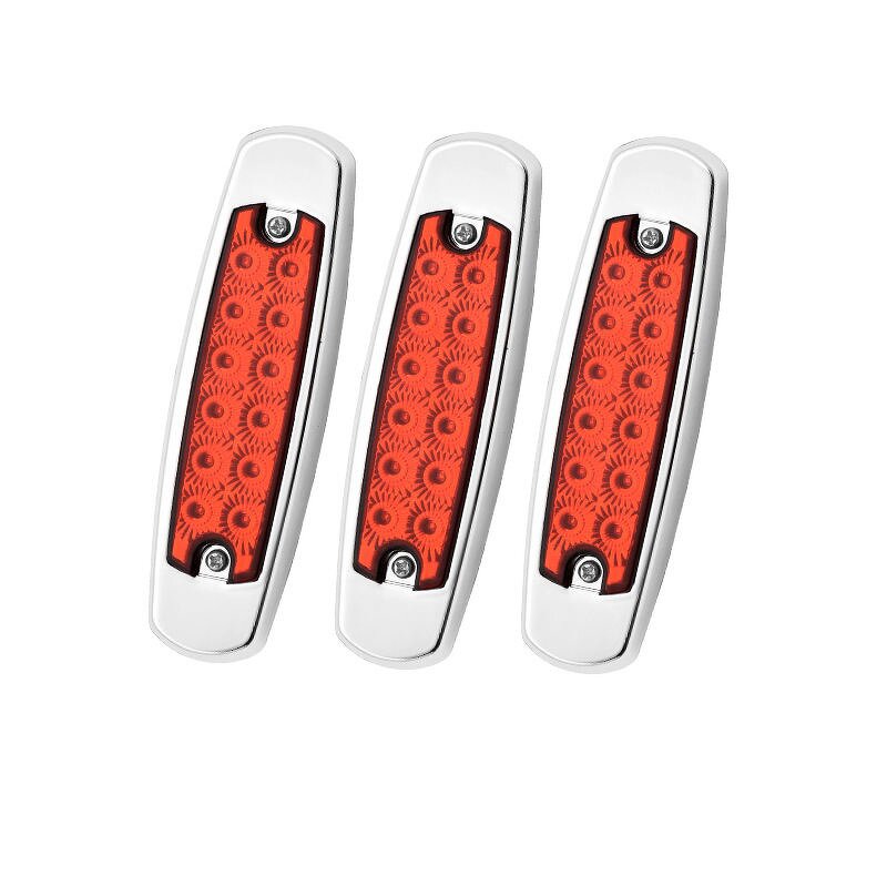 Tail Brake Light Manufacturer - New 12V 24V 12 LED Auto Truck Lorry Trailer Side Marker Indicators Electroplating