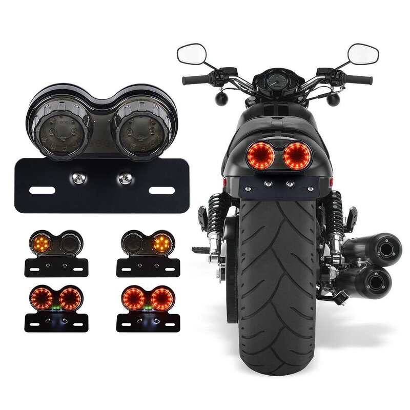 Tail Light Manufacturer - Integrated 40W 40-LED Motorcycle with Running Lamp Brake & Turn Signal License Plate Bracket