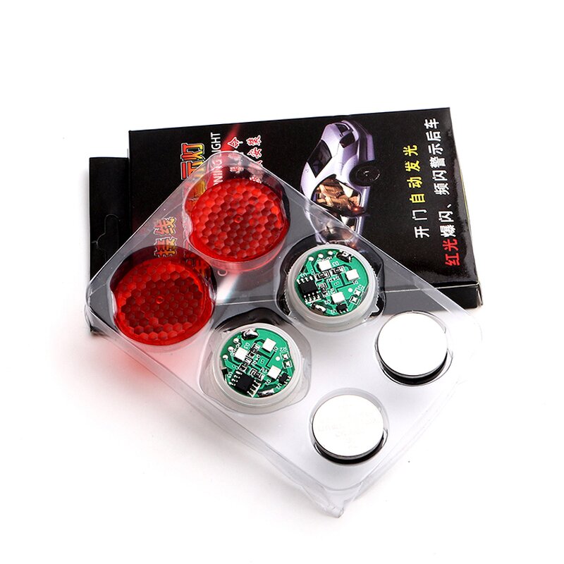 Warning Light Manufacturer - Wireless RGB Flashing Led with 3V Cr2032 Battery Red Strobe Door Anti Collision for Cars