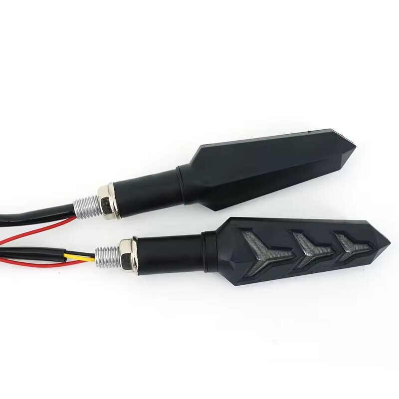 Turn Signal Lamp Manufacturer - YM-EBright EB-flowing Universal 12 LED Motorcycle Flowing Blinkers Dual Color Fishbone