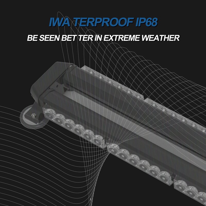 Strobe Light Bar Manufacturer - 32 Inch Amber White LED 66 Leds Flashing Emergency Safety for Construction Tow Trucks