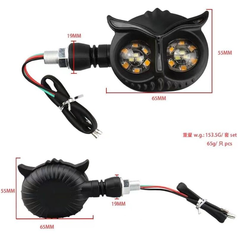 Indicator Light Manufacturer - Dynamic Sequential Flicker Mini Motorbike LED Owl Design Headlight Amber Blinker