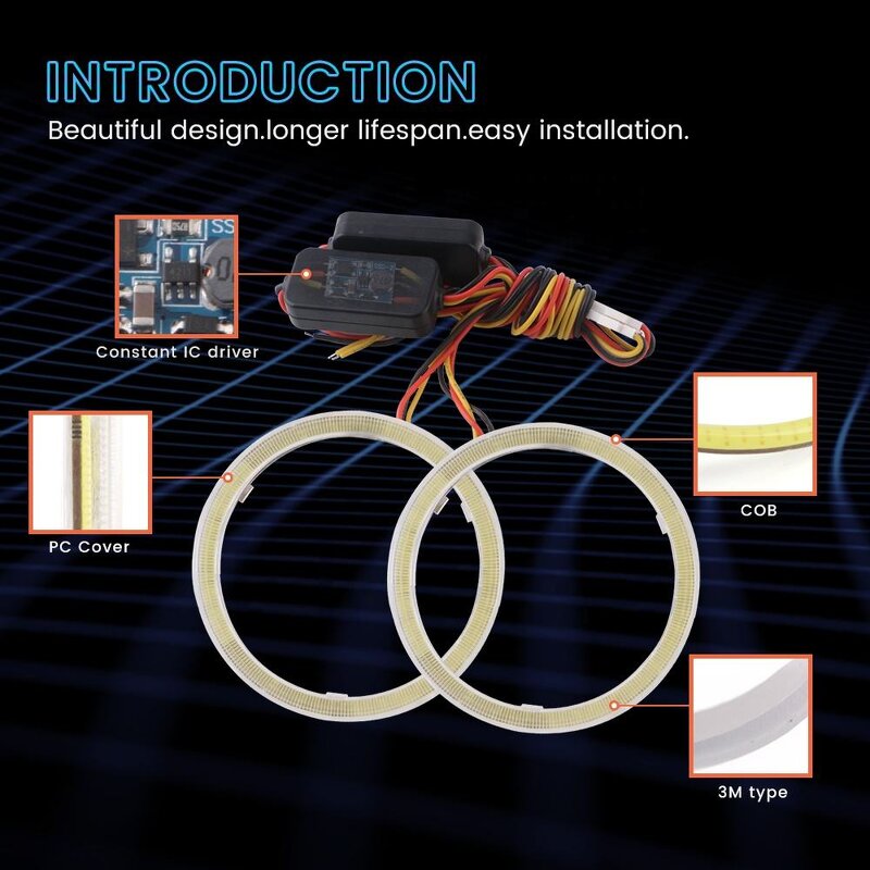 Angel Eyes Manufacturer - 12V 60MM 70MM 80MM 90MM 100MM Daytime Running Headlight Led Halo Ring DRL