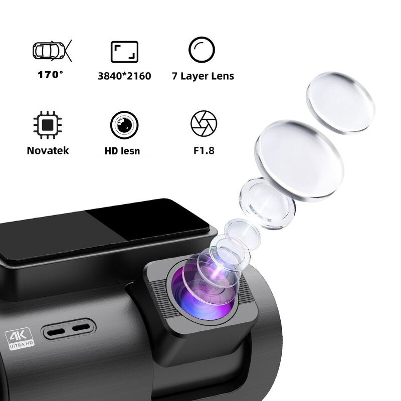 Dash Cam Manufacturer - M700 2 Inch 4K WiFi GPS Dual Lens Front/Rear with Night Vision