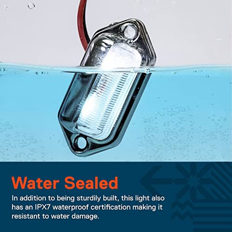 License Plate Lights Manufacturer - Chrome Boat Trailer LED Waterproof 12V Courtesy Step Tag for Auto Work Utility