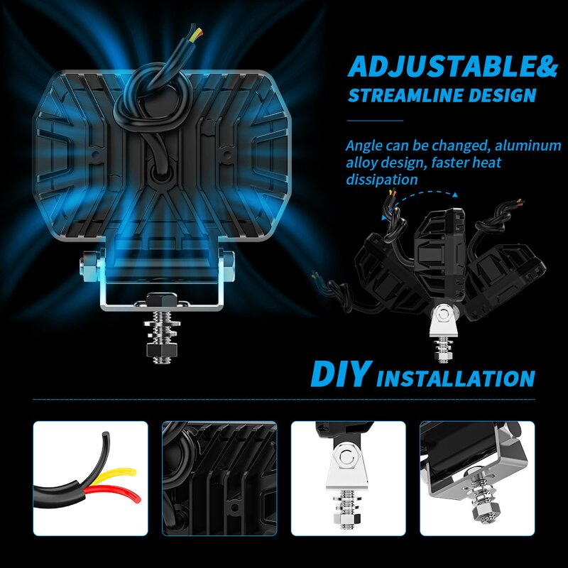 Work Light Manufacturer - Wholesale 25W 4.5Inch LED Square Driving Spotlight for Off-Road Vehicles Fog