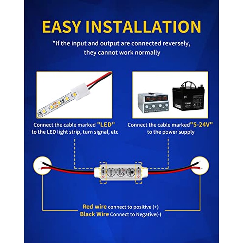 Flasher Module Manufacturer - LED Flash Strobe Controller Compatible with Car Boat Household 5V~24V