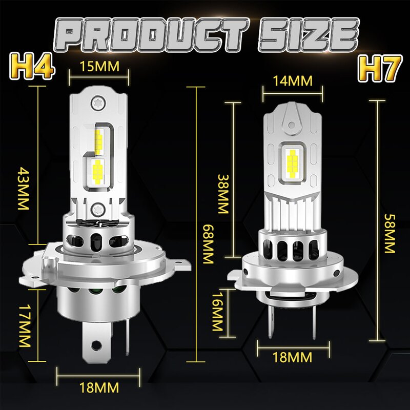 LED Headlight Bulb Manufacturer - Super Bright 50000LM H4 H7 300W 360° No Dark Spot Plug & Play