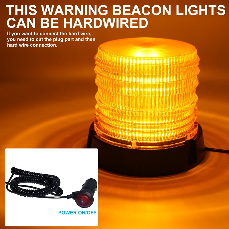Beacon Light Manufacturer - Revolution Led Amber 12 or 24 Volt Emergency Warning Strobe with Magnetic 16LED