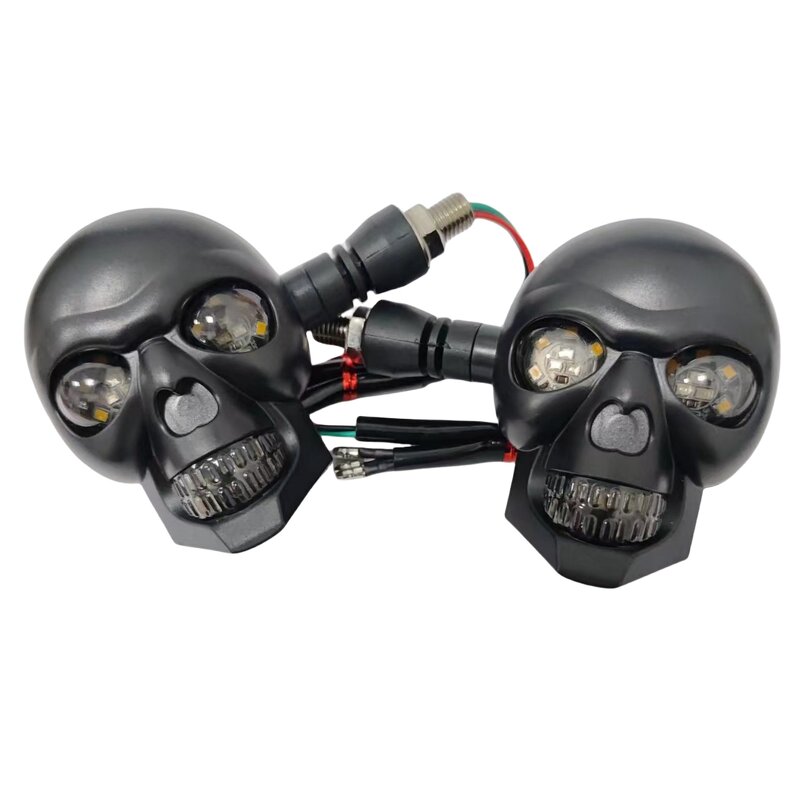 Turn Signal Light Manufacturer - Custom Exterior Mini Lamp Motorcycle Indicator Skull Spotlight LED