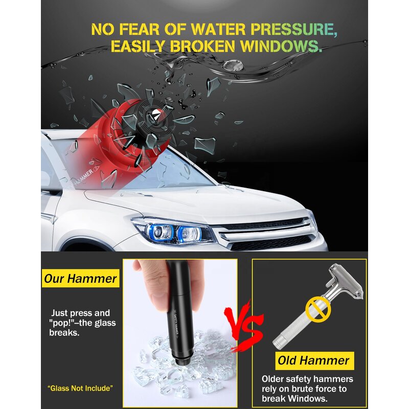 Escape Tools Manufacturer - 3 in 1 Seatbelt Cutter and Window Glass Breaker Tungsten Steel Spike Car Window Smasher