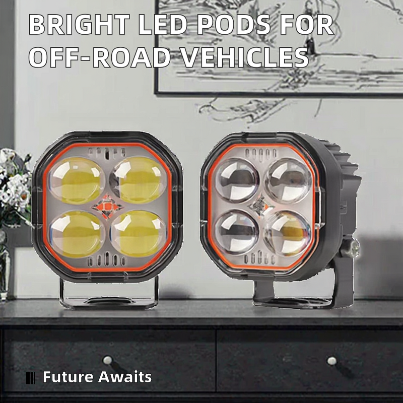 Spotlight Manufacturer - Mini 5D White Yellow Red Fog Super Bright 12V 24V Car LED Pods Work for Off-Road ATV