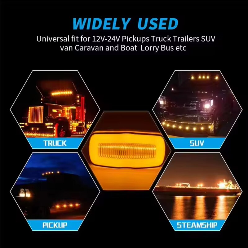 Side Marker Lamp Manufacturer - LED 12V 24V Red Amber White for Heavy Duty Vehicle