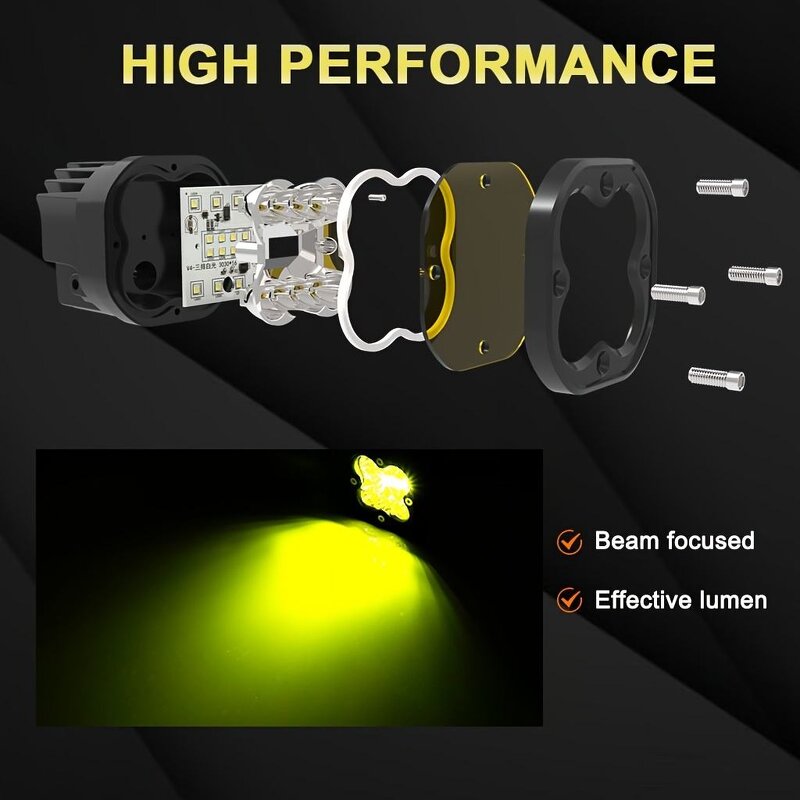 LED Pods Manufacturer - High Power 66W 4 Inch Cube Offroad Truck Spot Beam for Jeep 4X4 Motorcycle