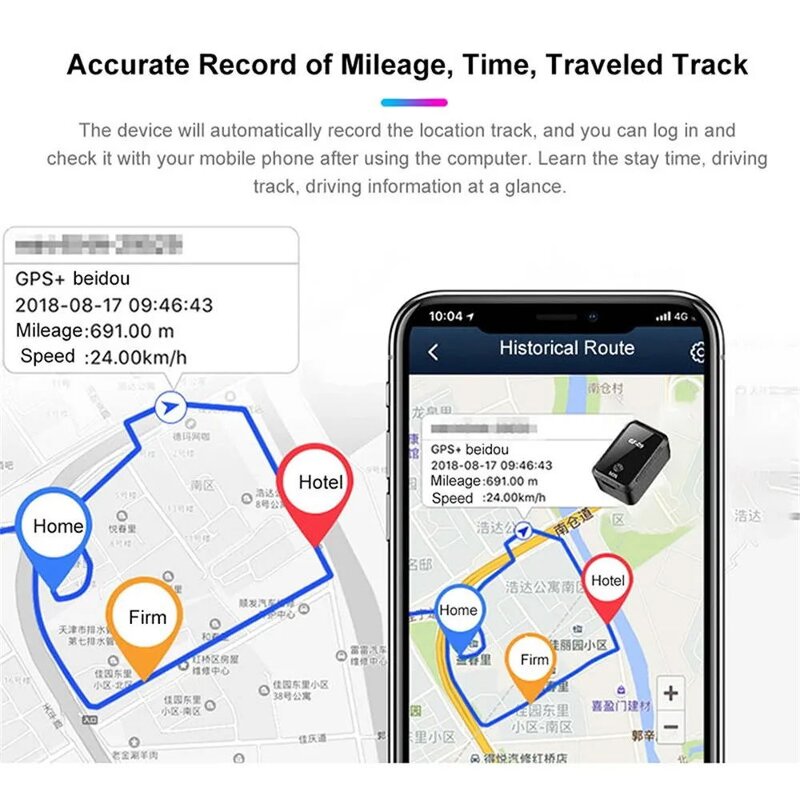 GPS Tracker Manufacturer - GF09 Real-Time Mini Car Magnetic with Android & IOS Apps 1-Year Warranty