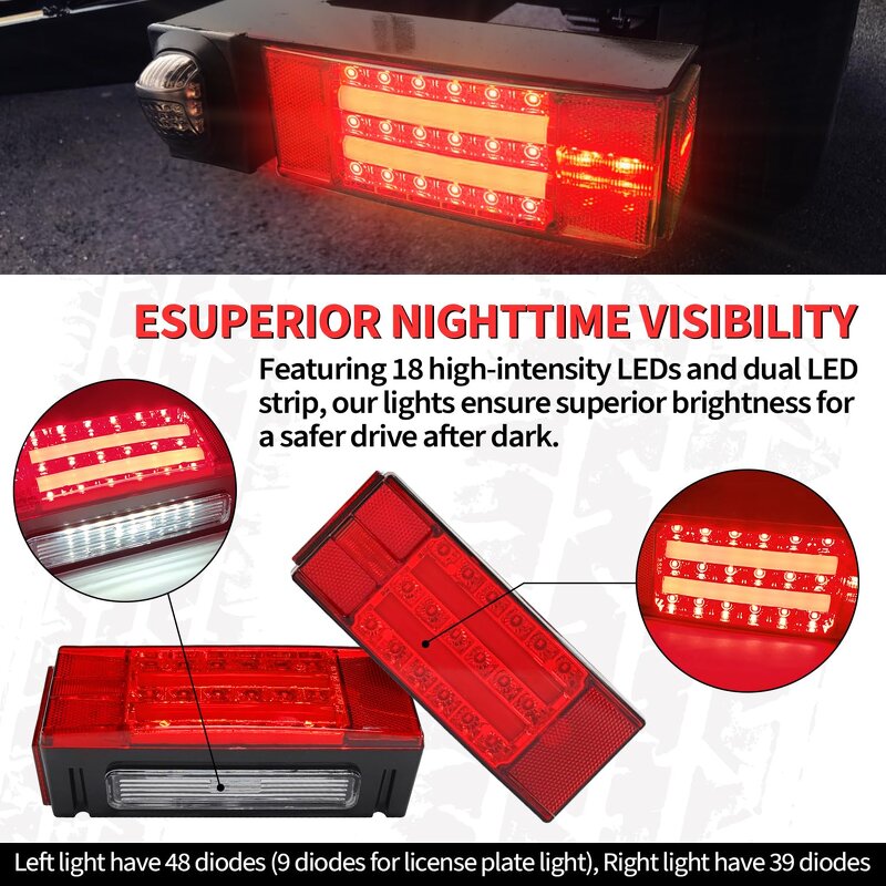 Trailer Light Kit Manufacturer - LED Submersible Brake Stop Turn Tail License for Camper Truck RV Boat