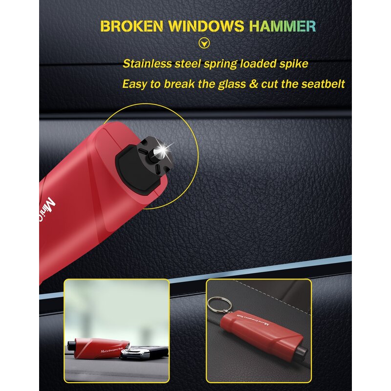 Escape Tool Manufacturer - Emergency Seat Belt Cutter 3 in 1 Window Breaker Glass Breaker Key Chain with Tungsten Steel