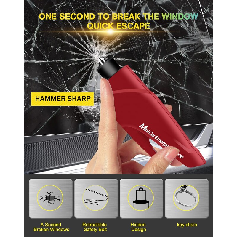 Escape Tool Manufacturer - Emergency Seat Belt Cutter 3 in 1 Window Breaker Glass Breaker Key Chain with Tungsten Steel
