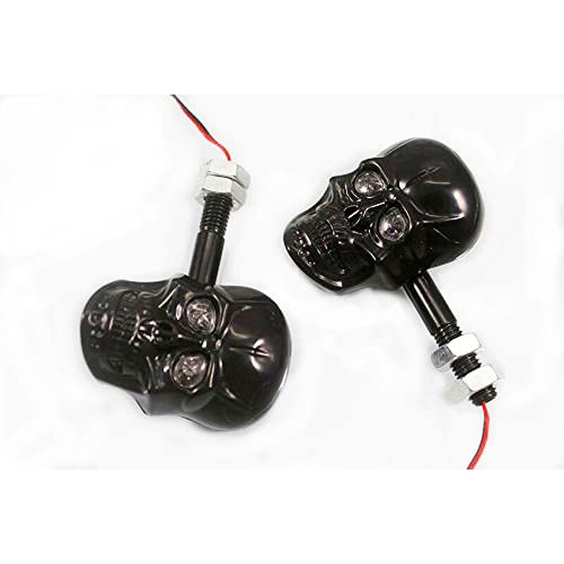 Indicator Light Manufacturer - Skull Head LED Amber Turn Signal for Motorcycles 10mm Screw Mounting