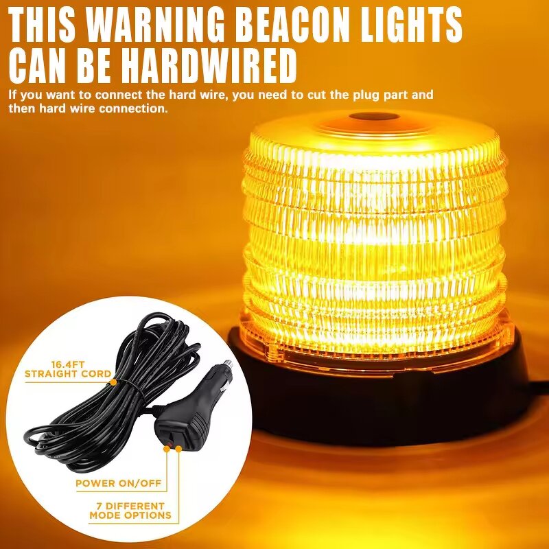 Beacon Light Manufacturer - 12V Automotive LED Strobe Car Roof Emergency Amber Traffic Warning Signal