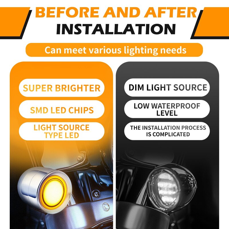 Turn Signal Lights Manufacturer - For Harley Suzuki Triumph Compatible Motorcycle LED Blinker Front Rear Brake