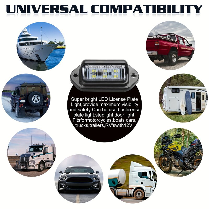 License Plate Light Manufacturer - New 12V/24V LED for Truck Car Trailer SUV Lorry Motorcycle Van RV-Rear