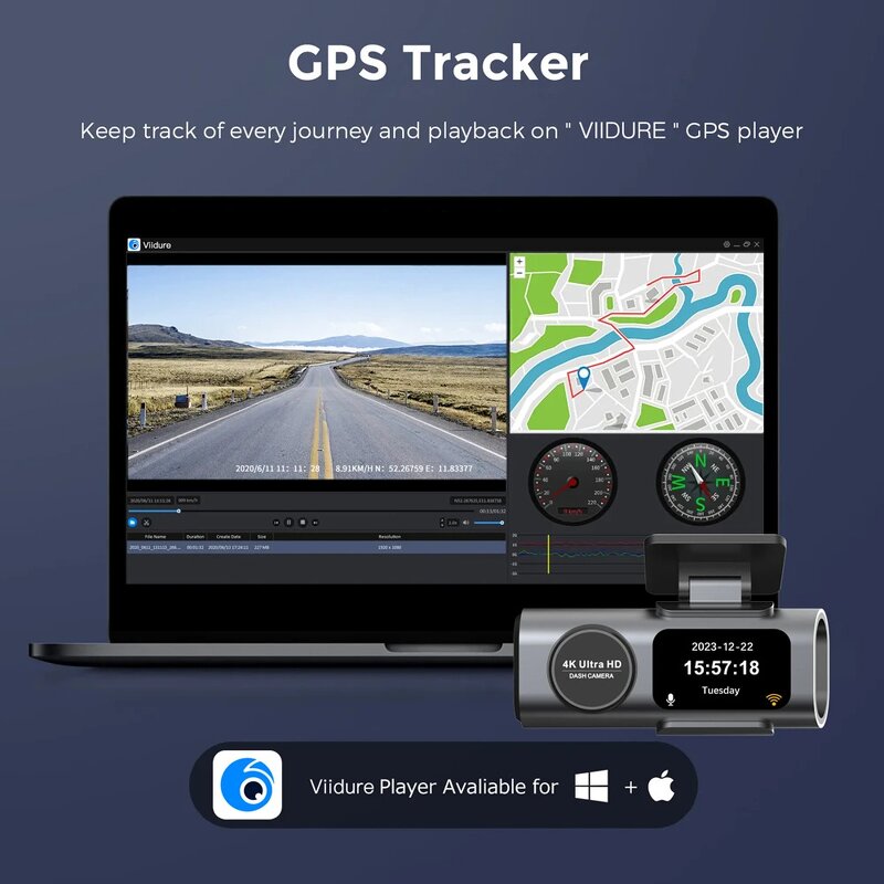 Dash Camera Manufacturer - HD 4K Dual Channel with Night Vision Wifi GPS Front and Back 2 Lens