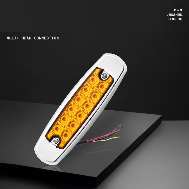 Tail Brake Light Manufacturer - New 12V 24V 12 LED Auto Truck Lorry Trailer Side Marker Indicators Electroplating