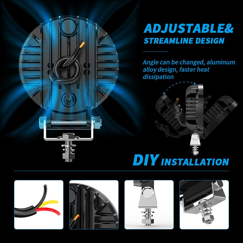 Spotlight Manufacturer - 4 Inch LED Off-Road 4X4 12V 24V Work Light for Jeep Truck Car Tractor SUV ATV