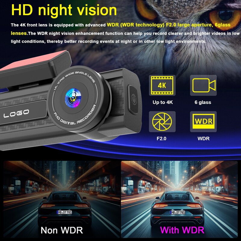 Dashcam Manufacturer - 3K Wifi Full HD Car Black Box with Night Vision