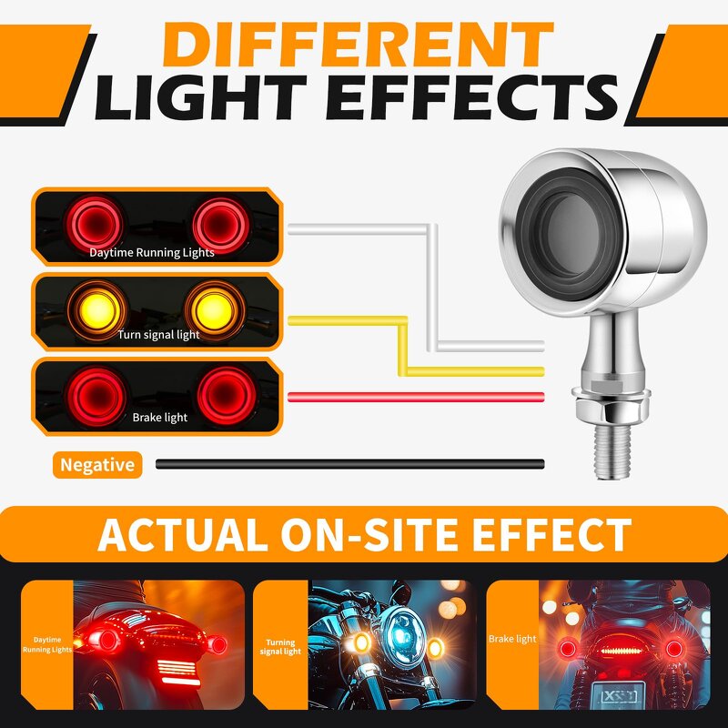 Turn Signal Lights Manufacturer - For Harley Suzuki Triumph Compatible Motorcycle LED Blinker Front Rear Brake