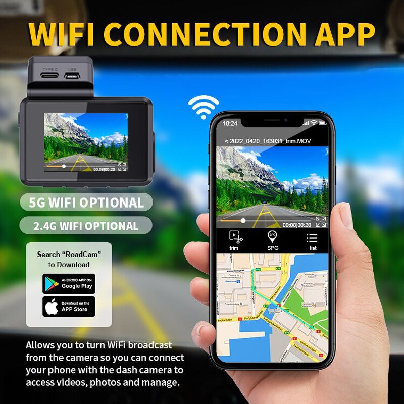 Dash Cam Manufacturer - HD Dual Lens 4K+2K Front and Rear with GPS Wifi 1-Year Warranty