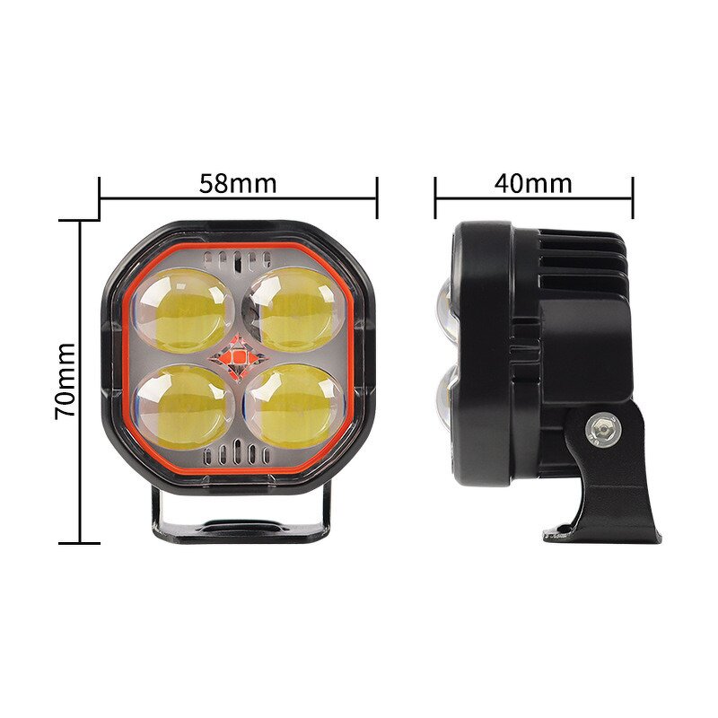 Spotlight Manufacturer - Mini 5D White Yellow Red Fog Super Bright 12V 24V Car LED Pods Work for Off-Road ATV