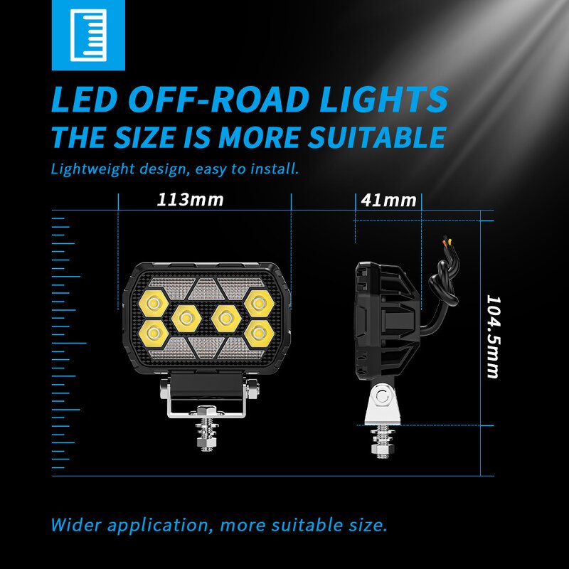 Work Light Manufacturer - Wholesale 25W 4.5Inch LED Square Driving Spotlight for Off-Road Vehicles Fog