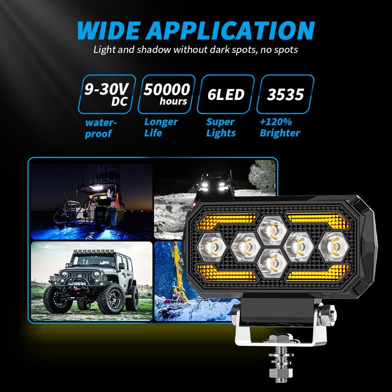 Headlights Manufacturer - New 5 Inch Square LED for Vehicles Off-Road Truck Fog Warning Engineering Driving