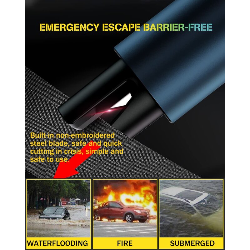 Escape Tool Manufacturer - 2-in-1 Vehicle Emergency Seatbelt Cutter Portable Window Breaker Keychain Safety Hammer