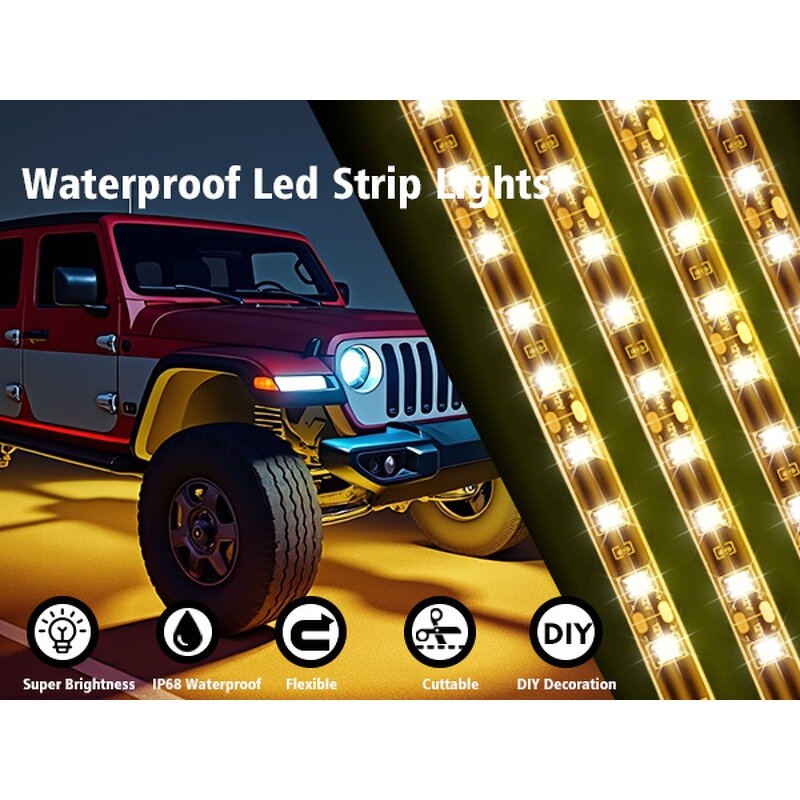 LED Strip Light Manufacturer - Waterproof 12V Long Lifetime Soft Racing for Motorcycle White Warm White Blue