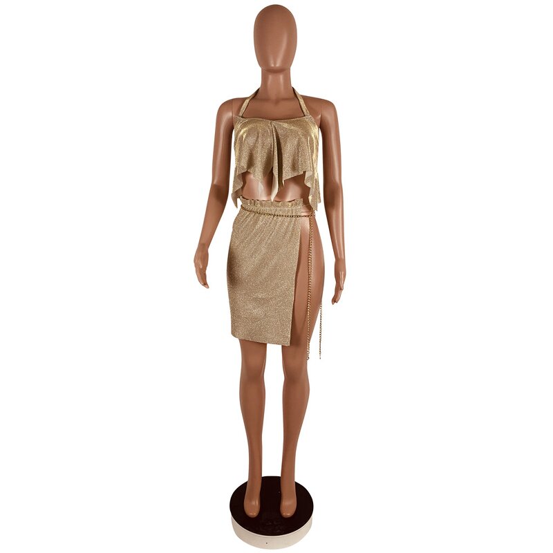 Women's Party Set Manufacturer - Summer Halter Top and Short Skirts Night Club Suit