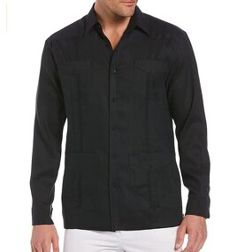 Men's Guayabera Shirt Manufacturer - 100% Linen Four-Pocket Long Sleeve S-5XL Big & Tall