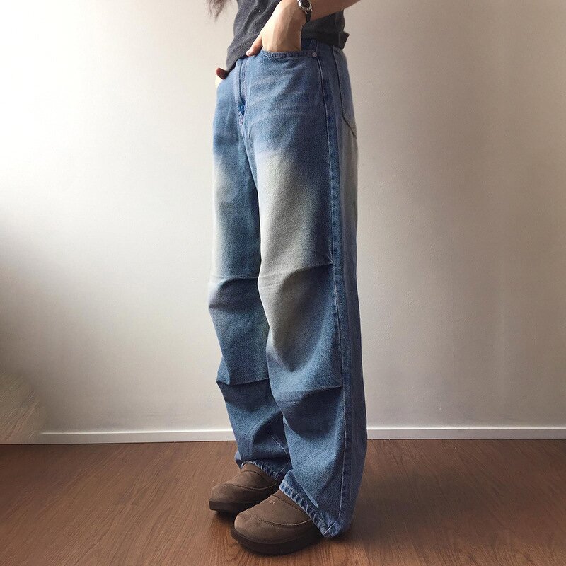 Women's Jeans Manufacturer - Retro Gradient Water Low Waist Straight-leg Casual