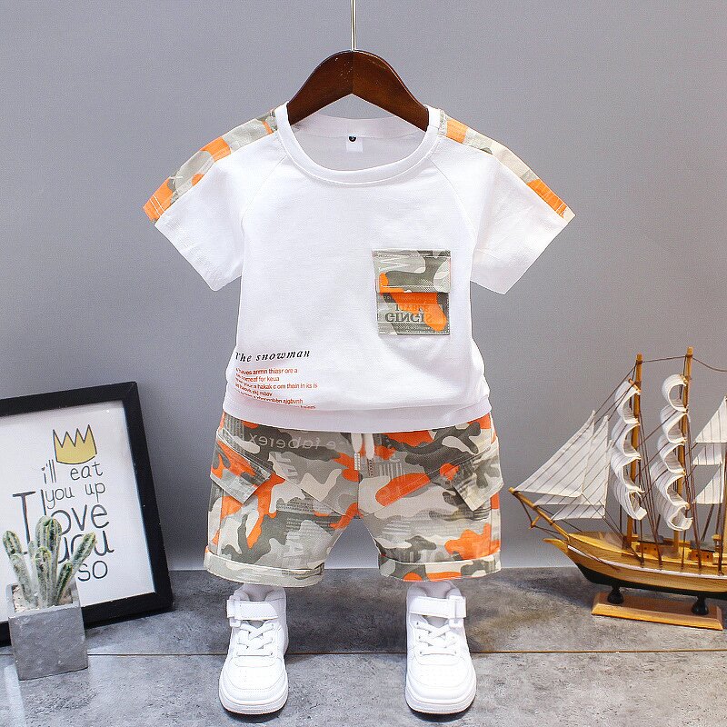 Boys Tracksuit Manufacturer - 2024 Summer Sports T-Shirt Shorts Cotton Toddler Costume