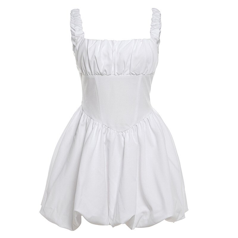 Women's Sleeveless Dress Manufacturer - 2024 Solid Color Backless Pleated Waist Tight