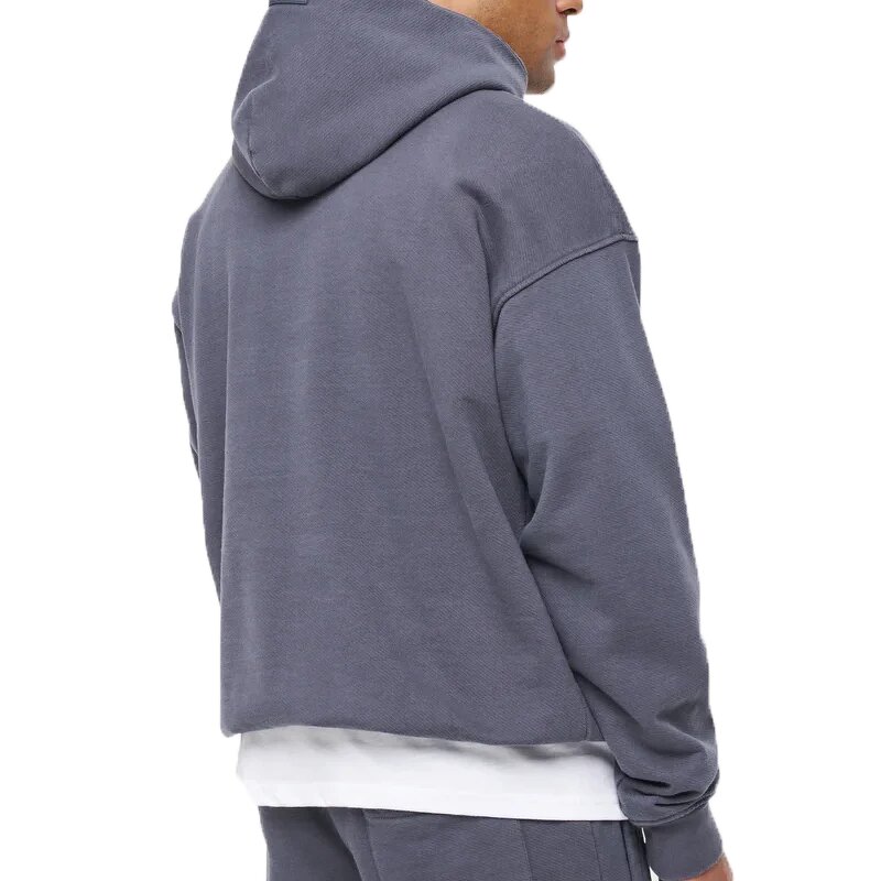 Men's Hoodie Manufacturer - Dropped Shoulder Acid Wash 100% Cotton Blank Custom