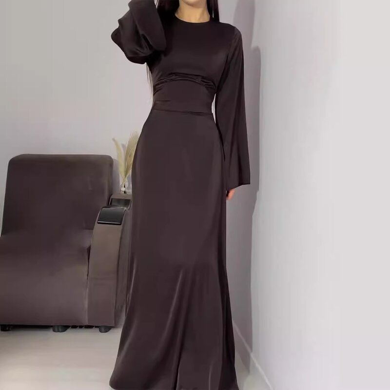 Women's Long Sleeve Dress Manufacturer - Spring Lace Up Waist Slimming Solid Color