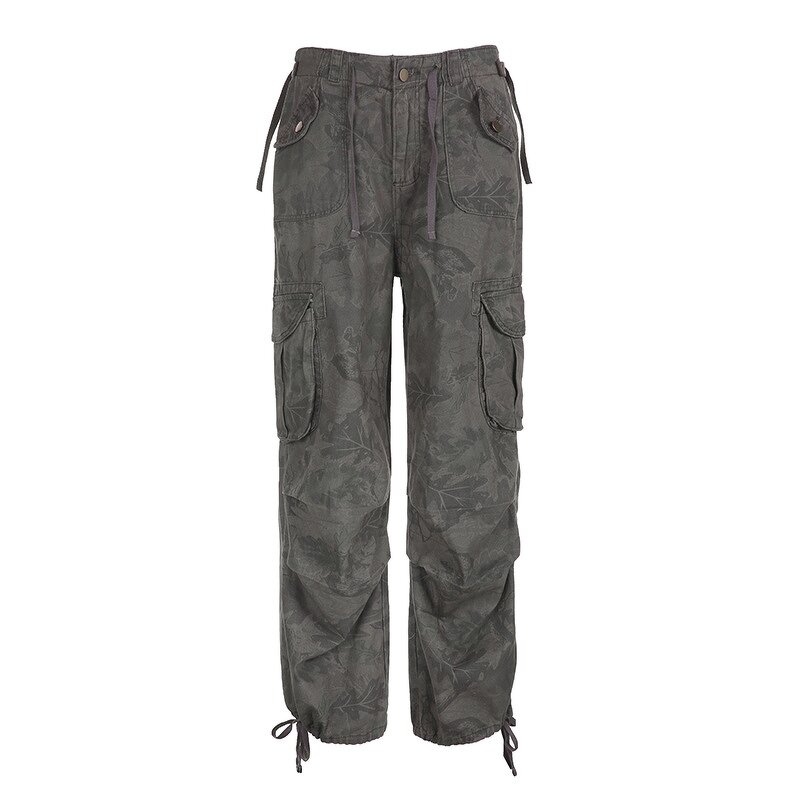 Women's Jeans Manufacturer - Cargo Camouflage Printed Ankle-tied Wide Leg Hip-hop