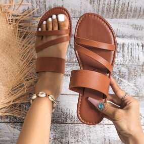 Women's Sandals Manufacturer - Large Summer Multi Color Round Head Flat Bottom Anti Slip